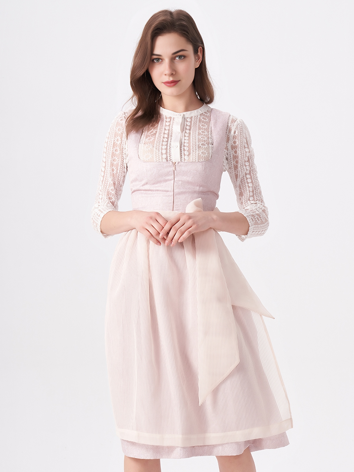 Dirndl Langarm in Rosa – Eleganz mit traditionellem Charme