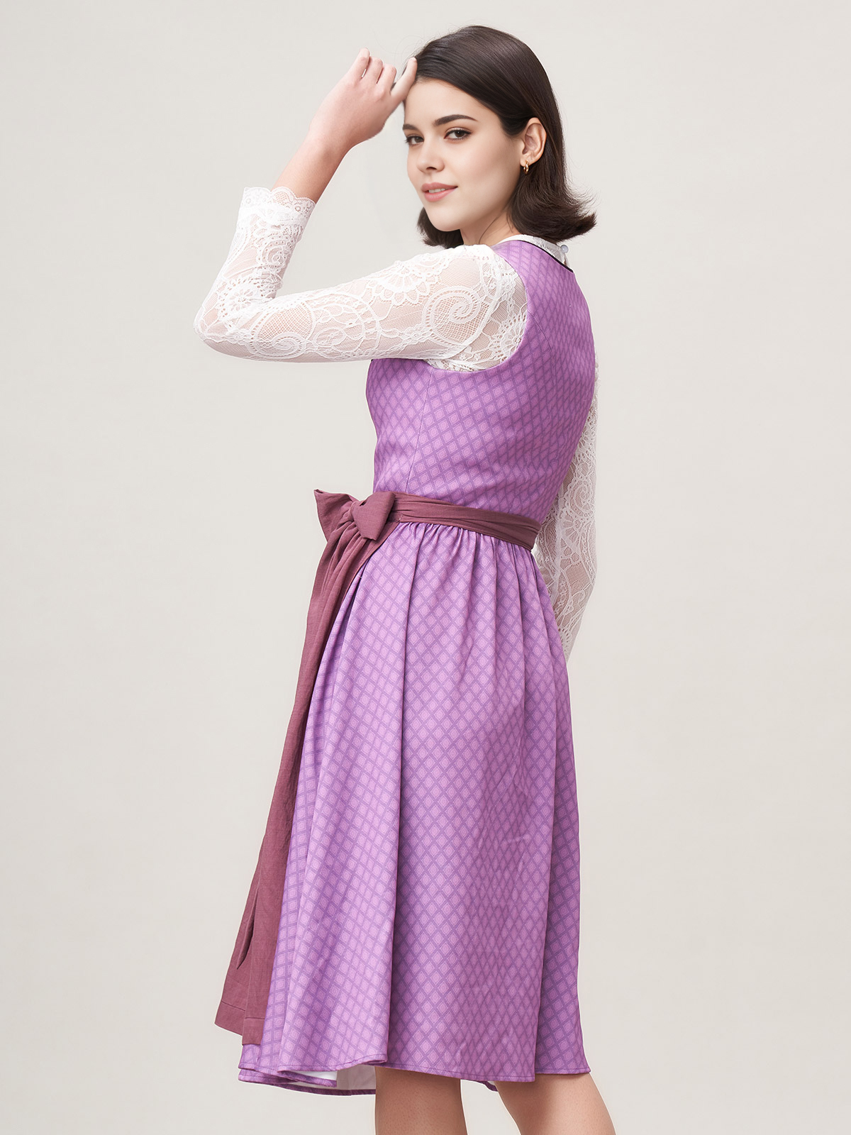 Dirndl-Bluse Langarm in Lila