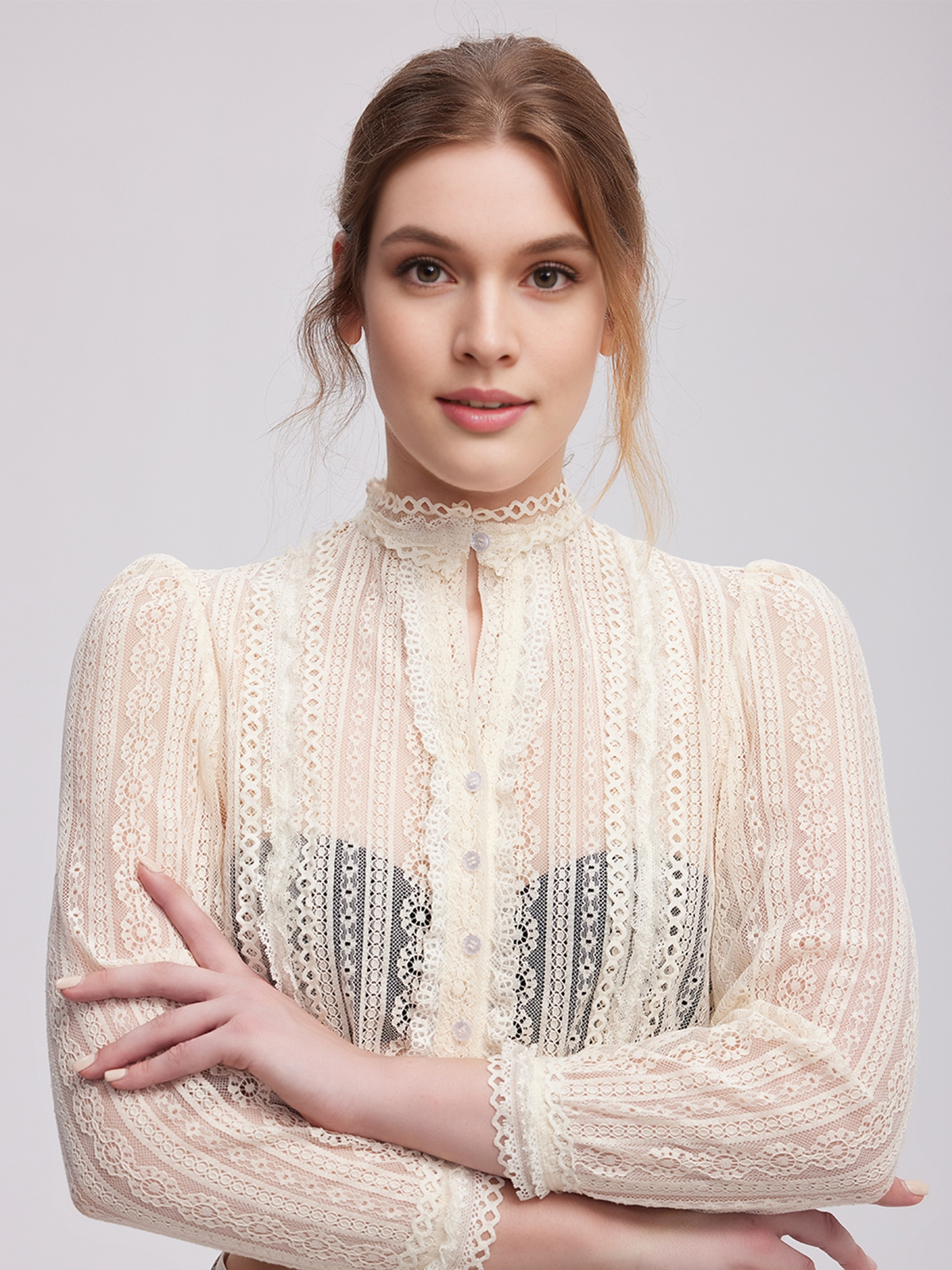 Dirndl Mini Damen in Beige