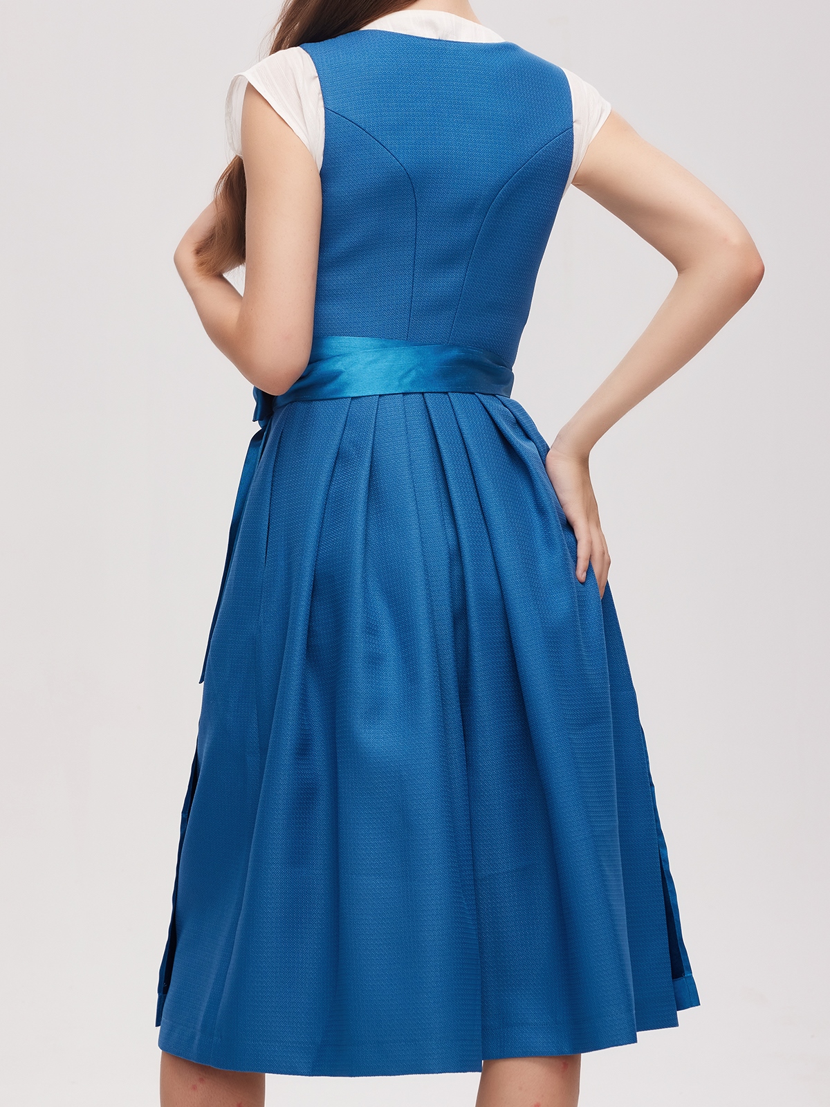 Maxi Dirndl Samt in Blau