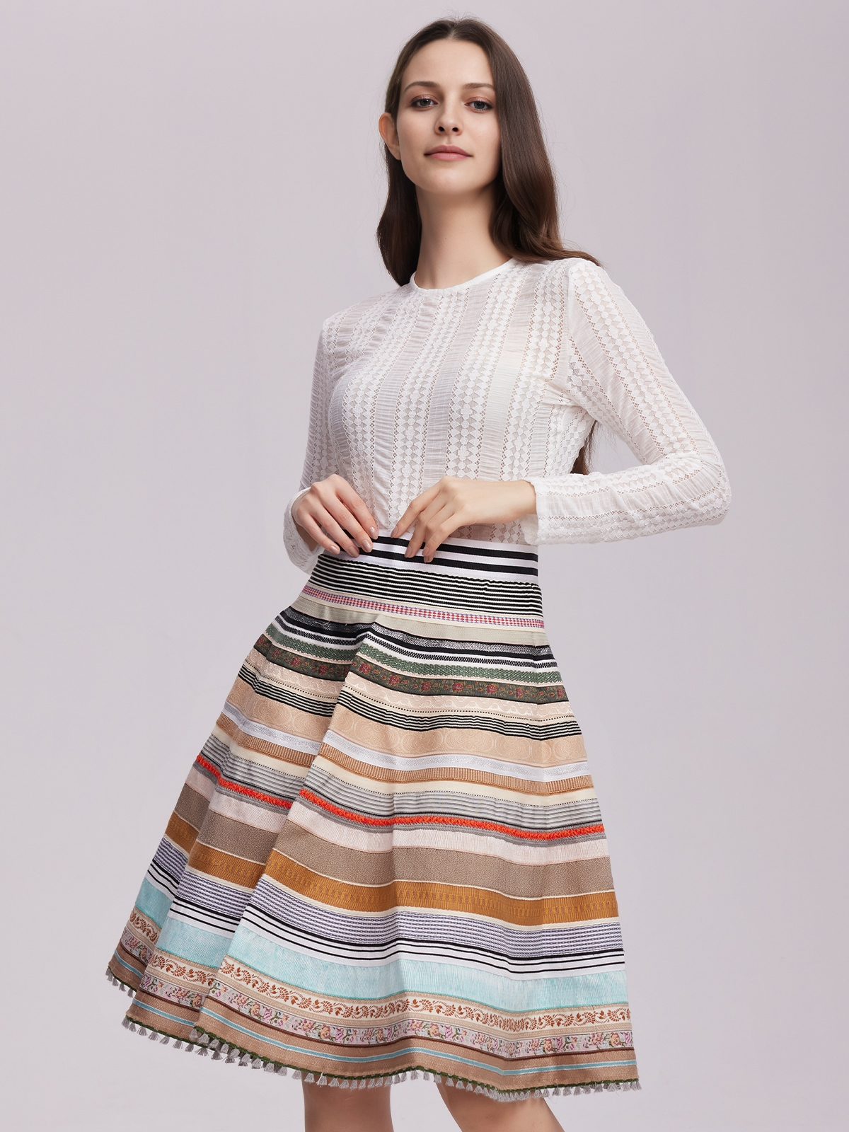 Lange Dirndlbluse in Gelb